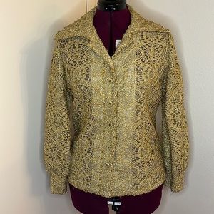 Vintage Dynasty gold sparkle blouse